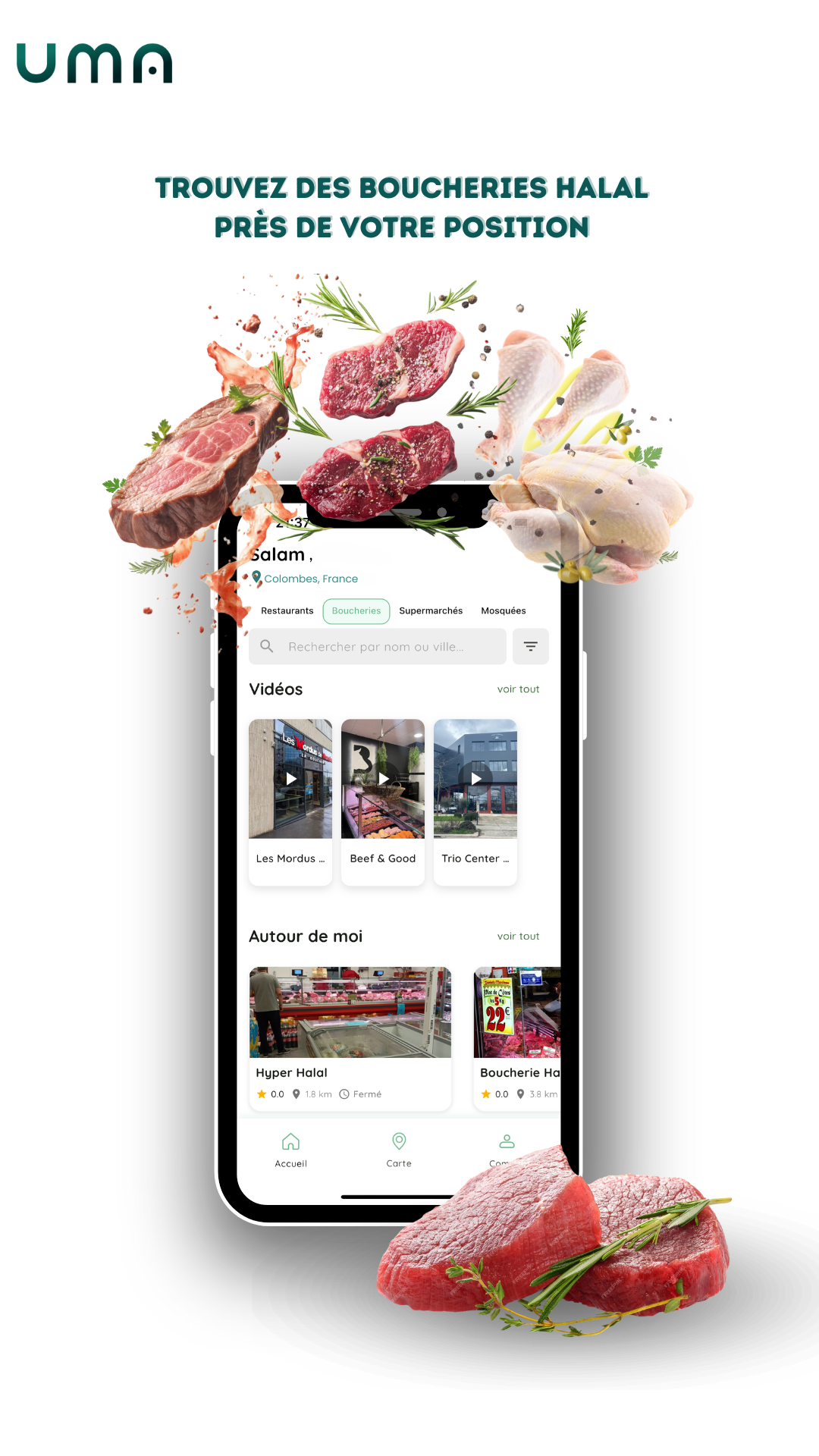 Recherche de restaurant UMA
